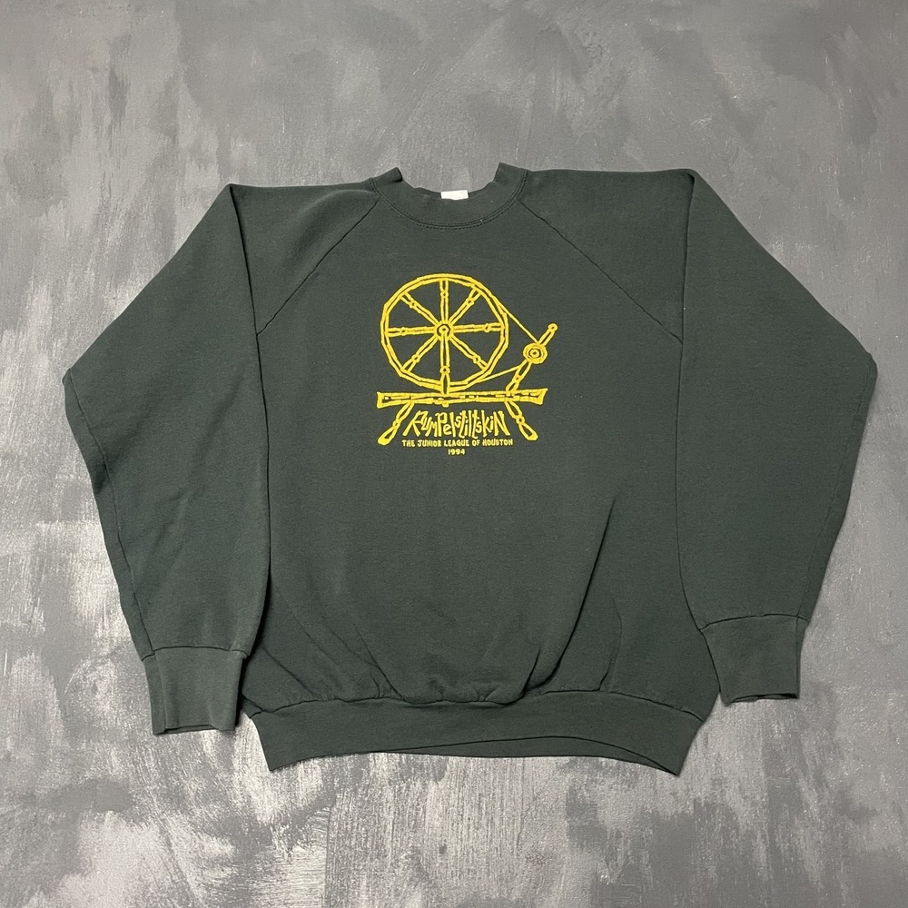 Vintage Rumpelstiltskin Graphic Sweatshirt Men Large Black 90s Fruit of the Loom